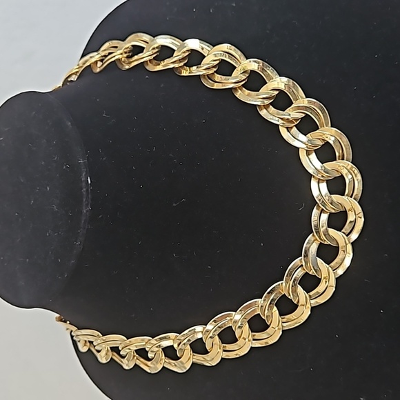 Goldtone Double Wide Link 18" Necklace - Picture 1 of 4